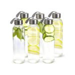 Glass Water Bottles 500ml with Leak Proof Lids – 6 Pack - Image 2