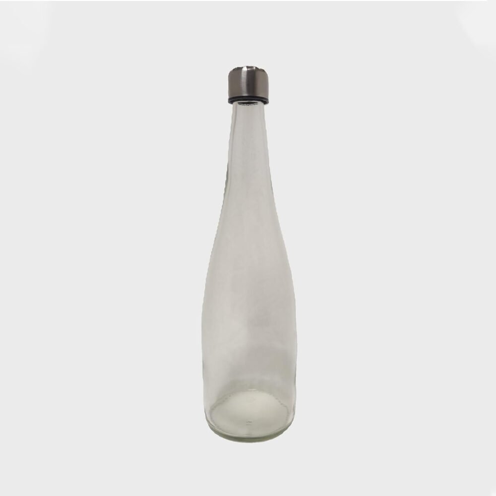 Glass Water Bottle 750ml Plain Narrow Mouth with Leak Proof Cap – Clear