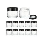 6pcs 100ml Clear Glass Mini Jars with Black Lids – Mini Milk Bottles - Image 3