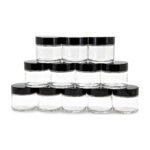 6pcs 100ml Clear Glass Mini Jars with Black Lids – Mini Milk Bottles - Image 2